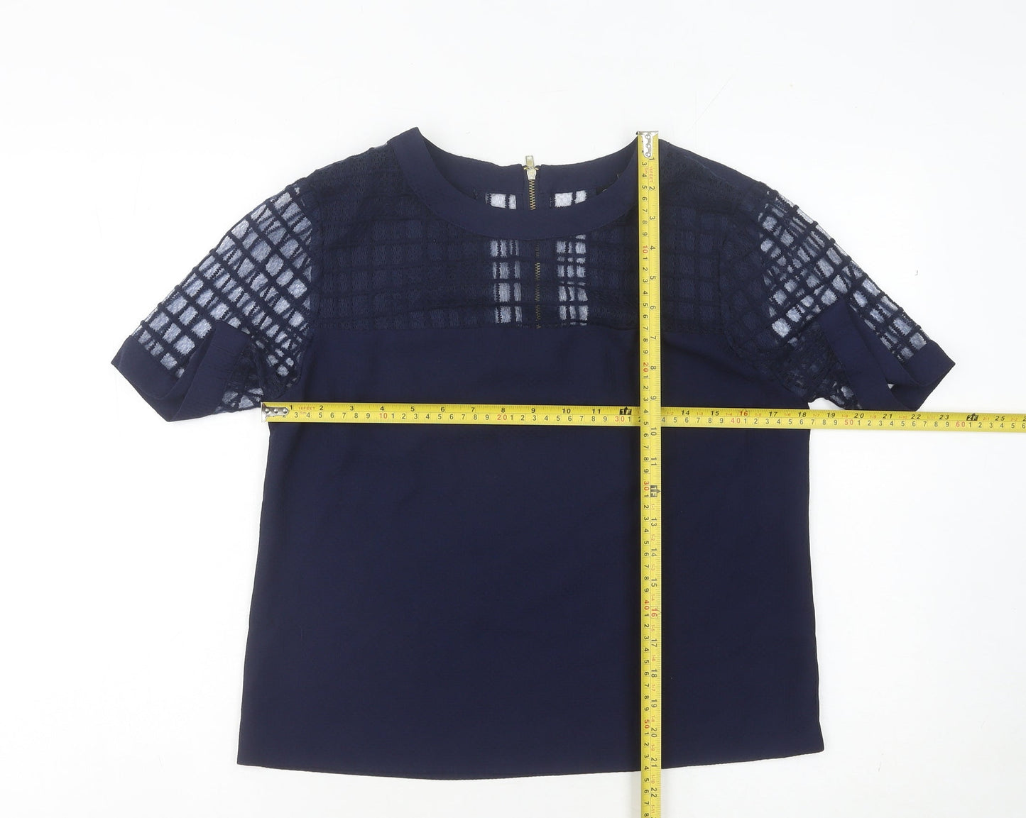 Womens UK Size 12 Warehouse Blue Basic Blouse