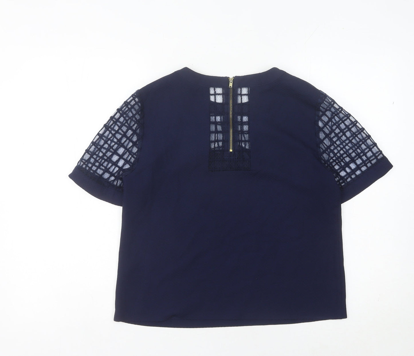 Womens UK Size 12 Warehouse Blue Basic Blouse
