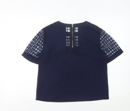 Womens UK Size 12 Warehouse Blue Basic Blouse