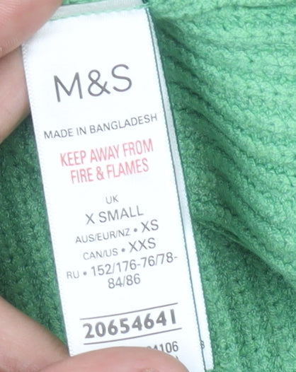 Womens UK Size XS Marks and Spencer Green Pullover Jumper