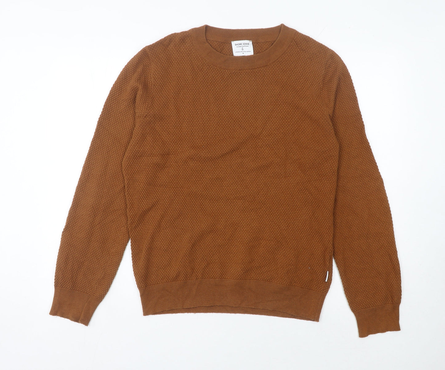 Shore Leave Men’s Brown Knit Crew Neck Pullover Jumper M Regular Fit