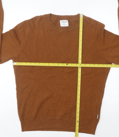 Shore Leave Men’s Brown Knit Crew Neck Pullover Jumper M Regular Fit