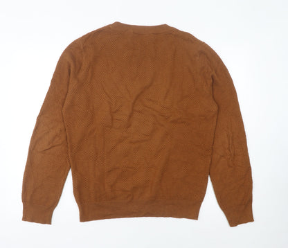 Shore Leave Men’s Brown Knit Crew Neck Pullover Jumper M Regular Fit