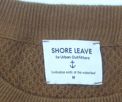 Shore Leave Men’s Brown Knit Crew Neck Pullover Jumper M Regular Fit