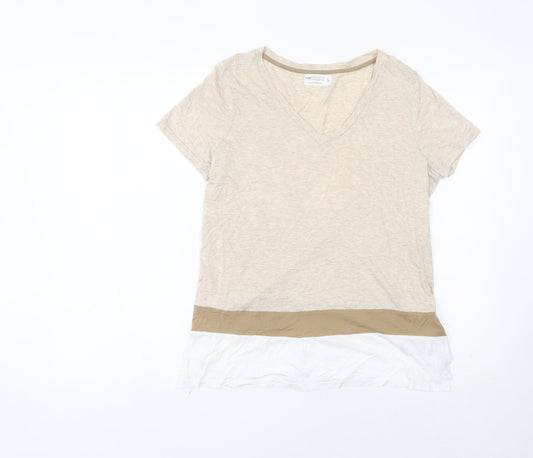 Womens UK Size 14 NEXT Beige Basic T-Shirt