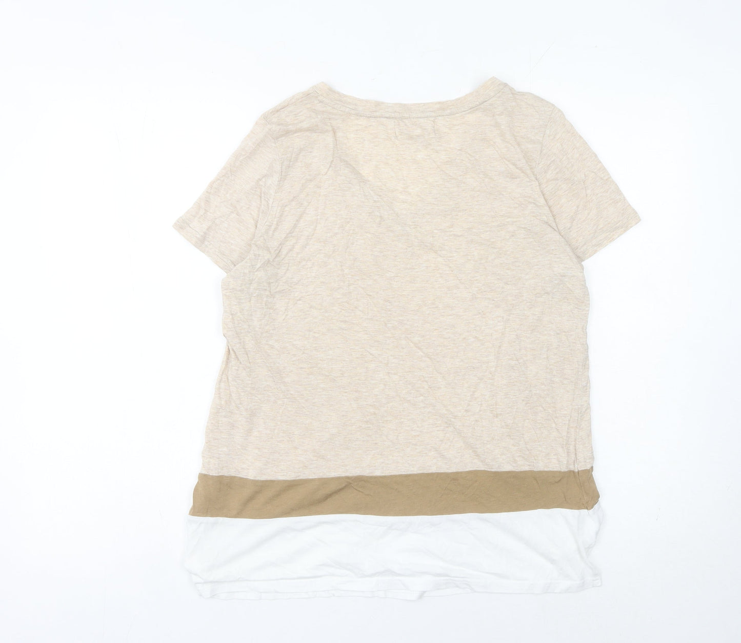 Womens UK Size 14 NEXT Beige Basic T-Shirt