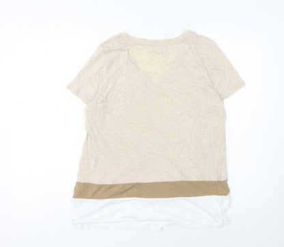 Womens UK Size 14 NEXT Beige Basic T-Shirt