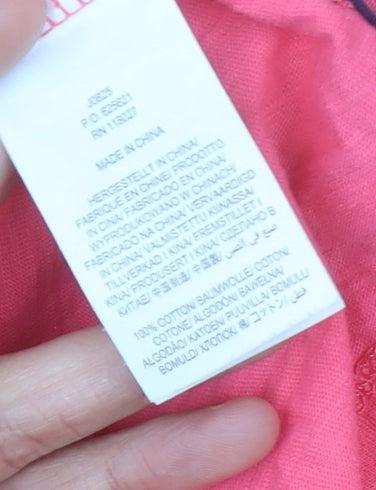 Boden Womens Pink Boat Neck 3/4 Sleeve Cotton Jersey T-Shirt M