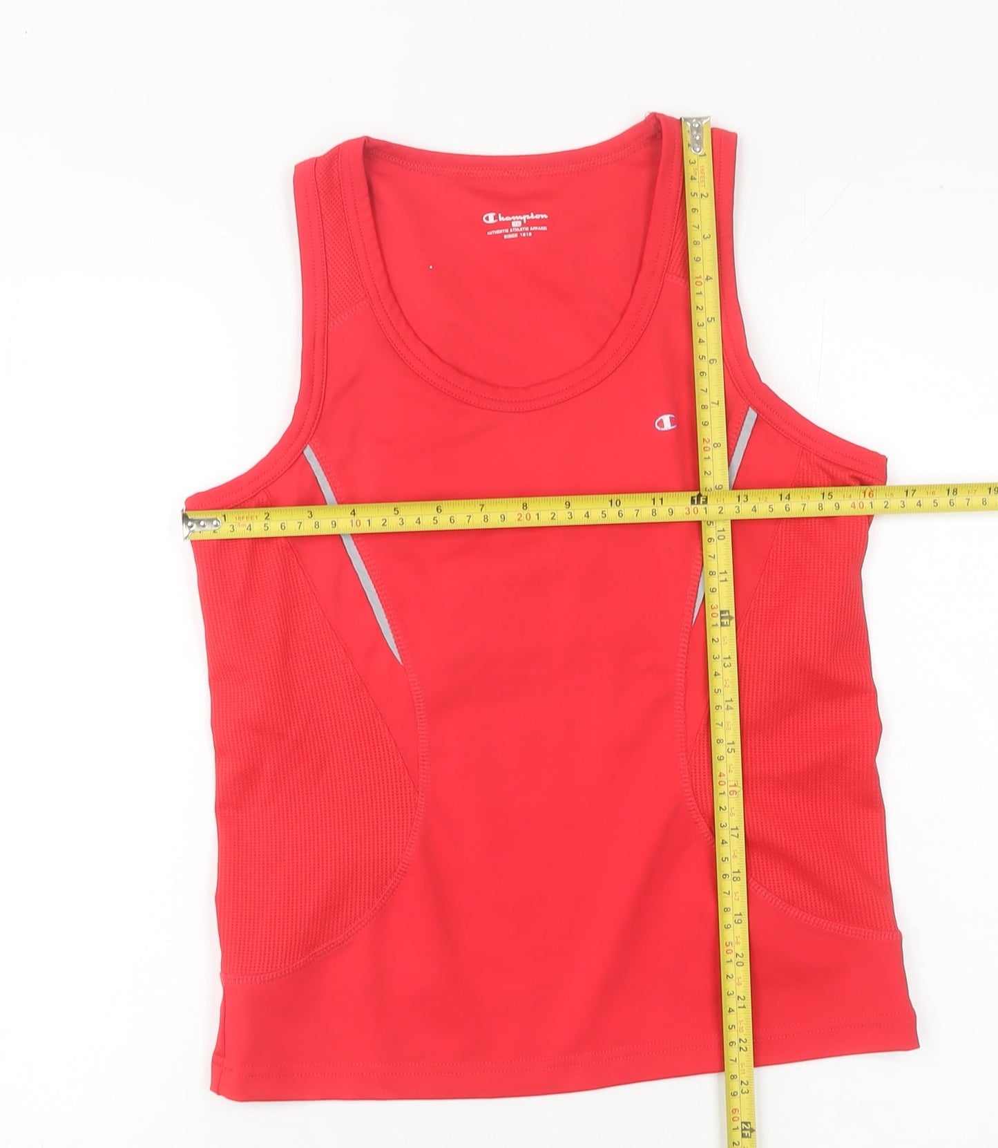 Champion Women's Red Size 12 Athletic Tank Top Breathable Reflective Gym Wear