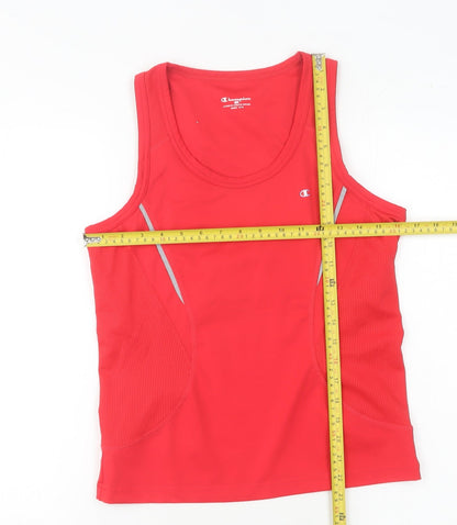 Champion Women's Red Size 12 Athletic Tank Top Breathable Reflective Gym Wear
