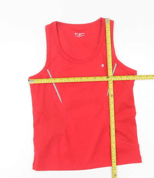 Champion Women's Red Size 12 Athletic Tank Top Breathable Reflective Gym Wear
