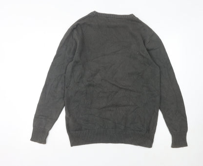 Firetrap Men's Grey Cotton Crew Neck Pullover Jumper L