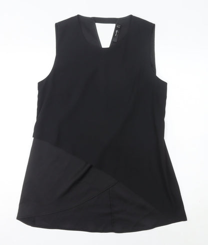 Womens UK Size 12 Hallhuber Black Tunic Blouse