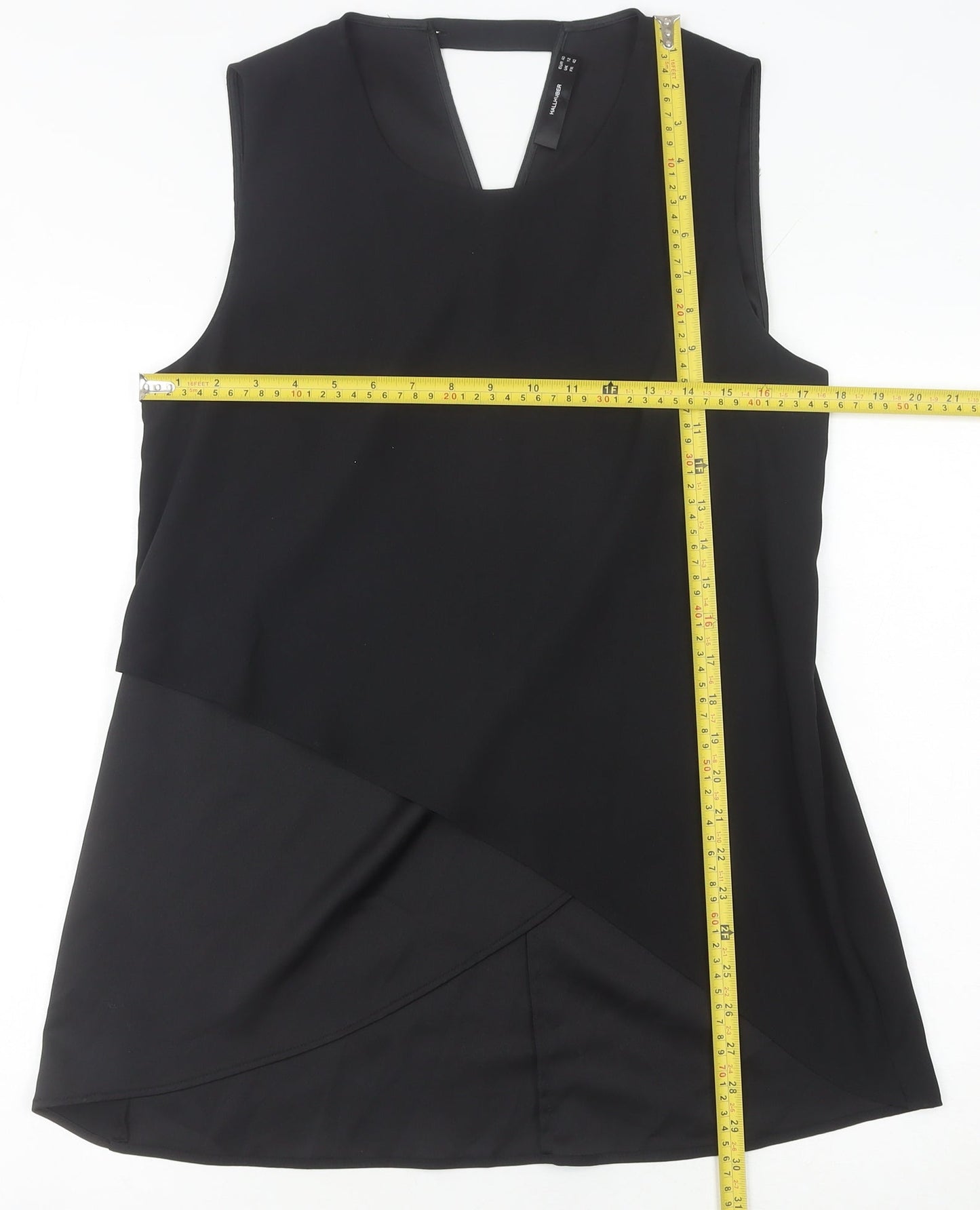 Womens UK Size 12 Hallhuber Black Tunic Blouse