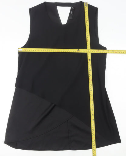Womens UK Size 12 Hallhuber Black Tunic Blouse