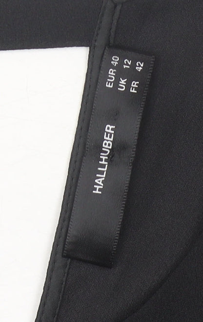 Womens UK Size 12 Hallhuber Black Tunic Blouse