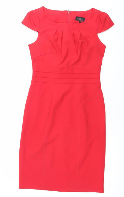 Look Combinations Women’s Red Sheath Knee Dress Size 10