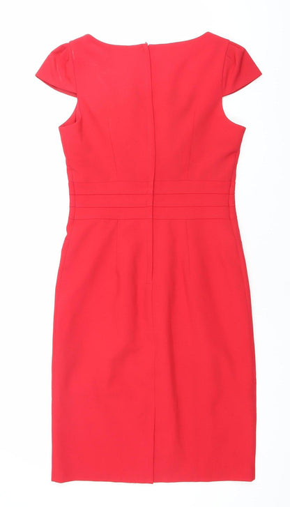 Look Combinations Women’s Red Sheath Knee Dress Size 10