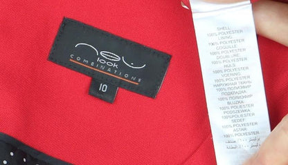 Look Combinations Women’s Red Sheath Knee Dress Size 10