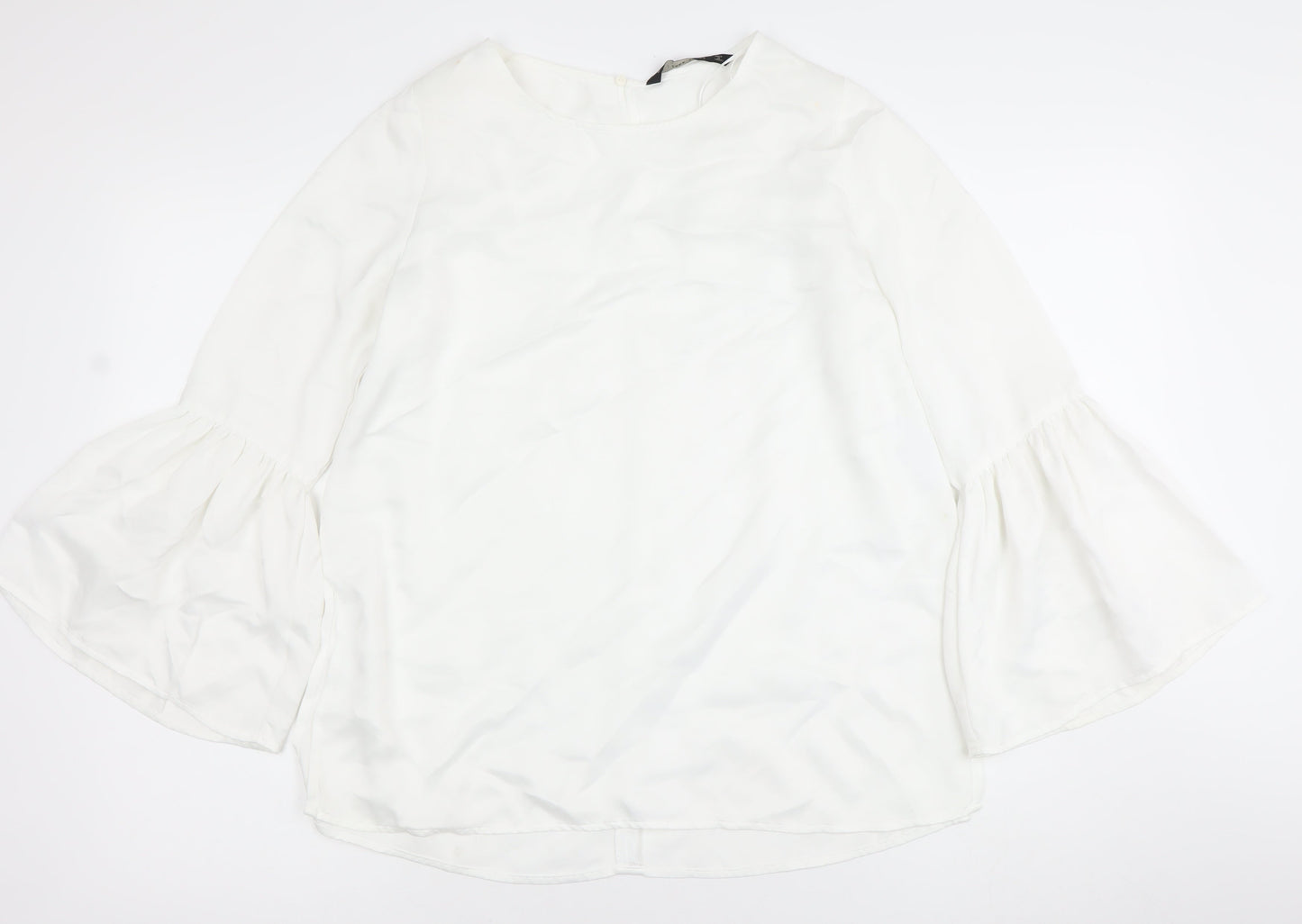 Womens UK Size M Zara Basic White Basic Blouse