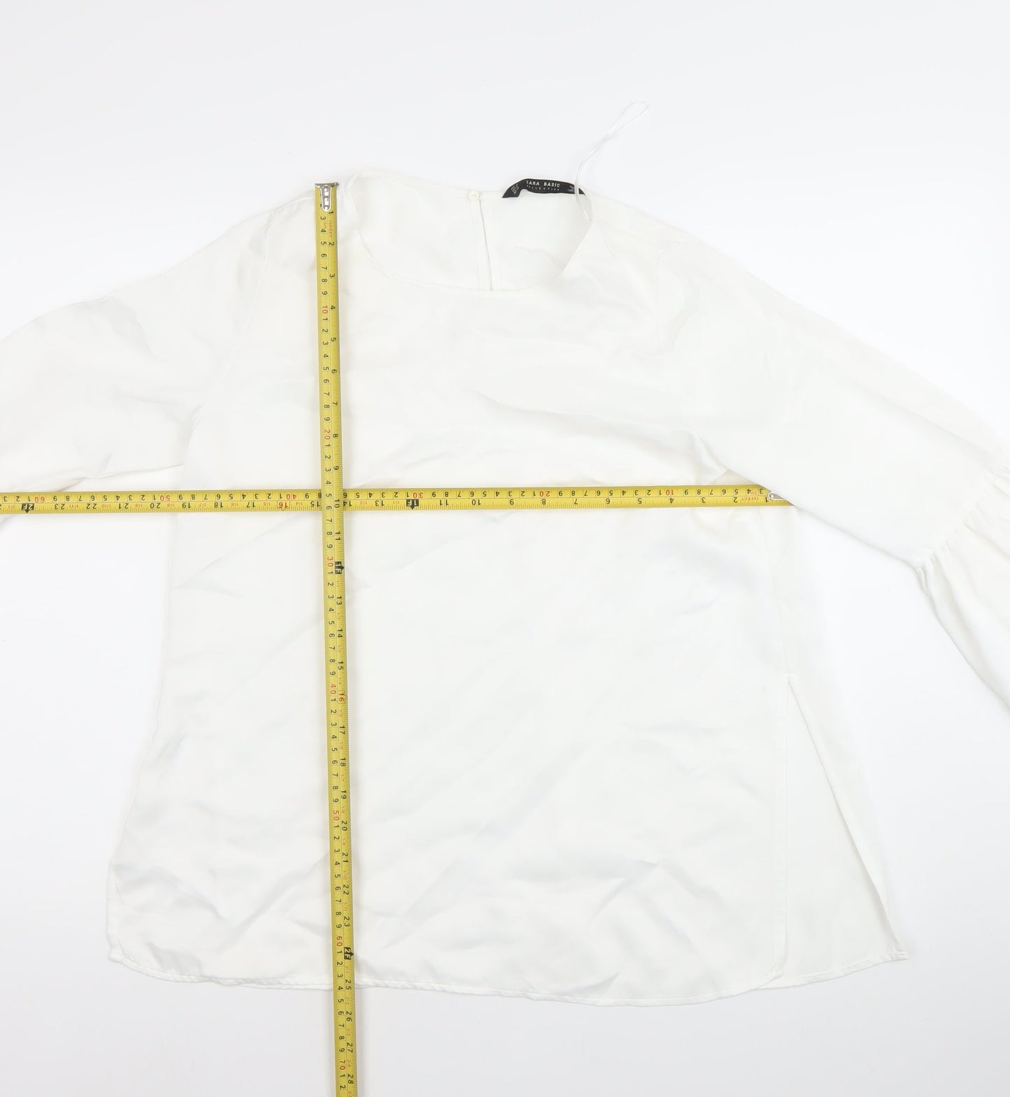 Womens UK Size M Zara Basic White Basic Blouse
