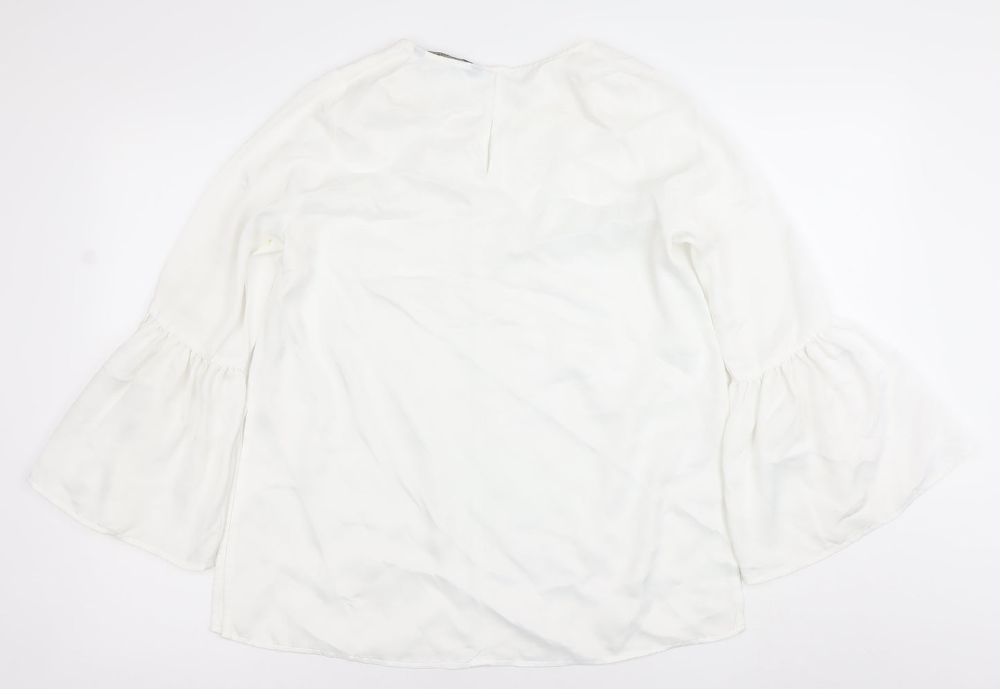 Womens UK Size M Zara Basic White Basic Blouse