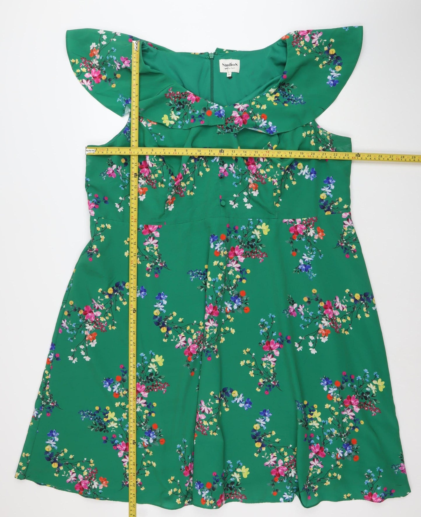 Studio 8 Women’s Green Floral Off Shoulder Fit & Flare Dress Size 24