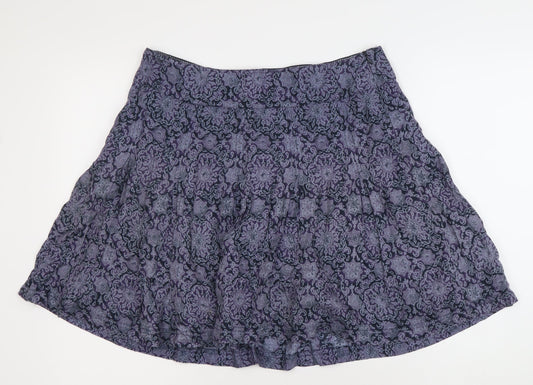 FatFace Women Purple Geometric A-Line Knee Length Skirt Size 12