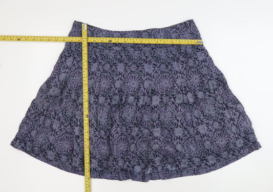 FatFace Women Purple Geometric A-Line Knee Length Skirt Size 12