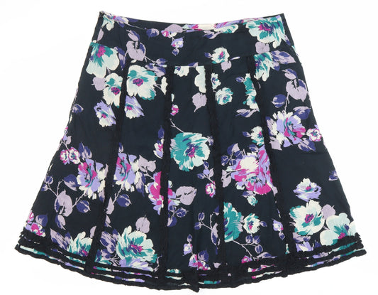 Monsoon Women’s Multicoloured Floral Knee Length A-Line Skirt Size 18