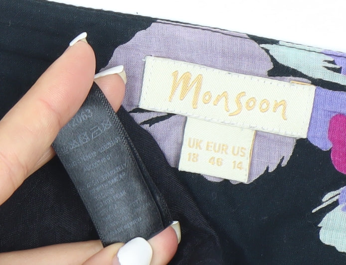 Monsoon Women’s Multicoloured Floral Knee Length A-Line Skirt Size 18