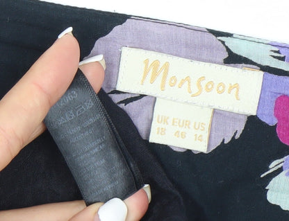 Monsoon Women’s Multicoloured Floral Knee Length A-Line Skirt Size 18