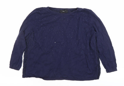 Womens UK Size 16 NEXT Blue Pullover Jumper