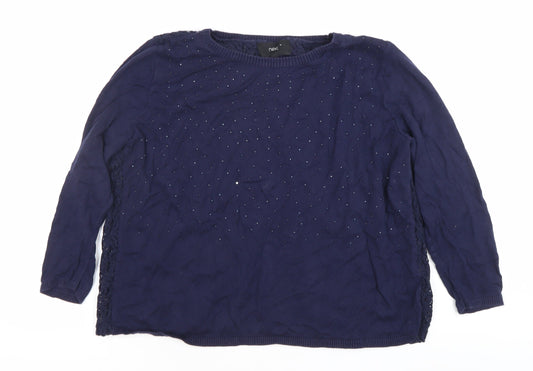 Womens UK Size 16 NEXT Blue Pullover Jumper
