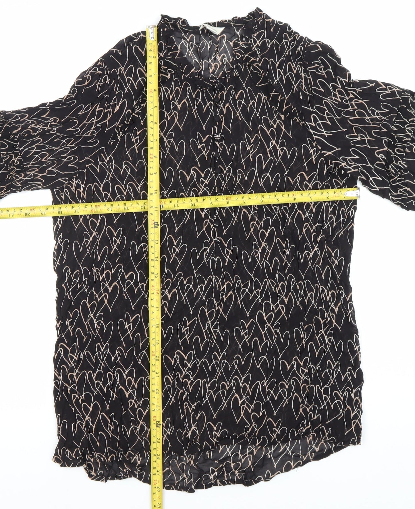 Womens UK Size 10 Monsoon Black Tunic Blouse