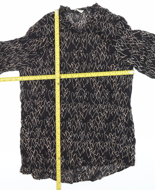 Womens UK Size 10 Monsoon Black Tunic Blouse