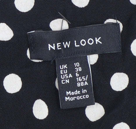 New Look Women’s Black Polka Dot Wide-Leg Jumpsuit Size 10