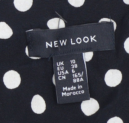 New Look Women’s Black Polka Dot Wide-Leg Jumpsuit Size 10