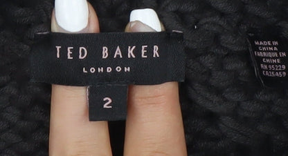 Womens UK Size 10 Ted Baker Black Cardigan Jumper