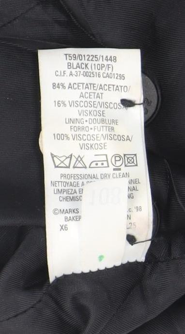 Marks and Spencer Women’s Black Size 10 Tuxedo Blazer Shawl Collar