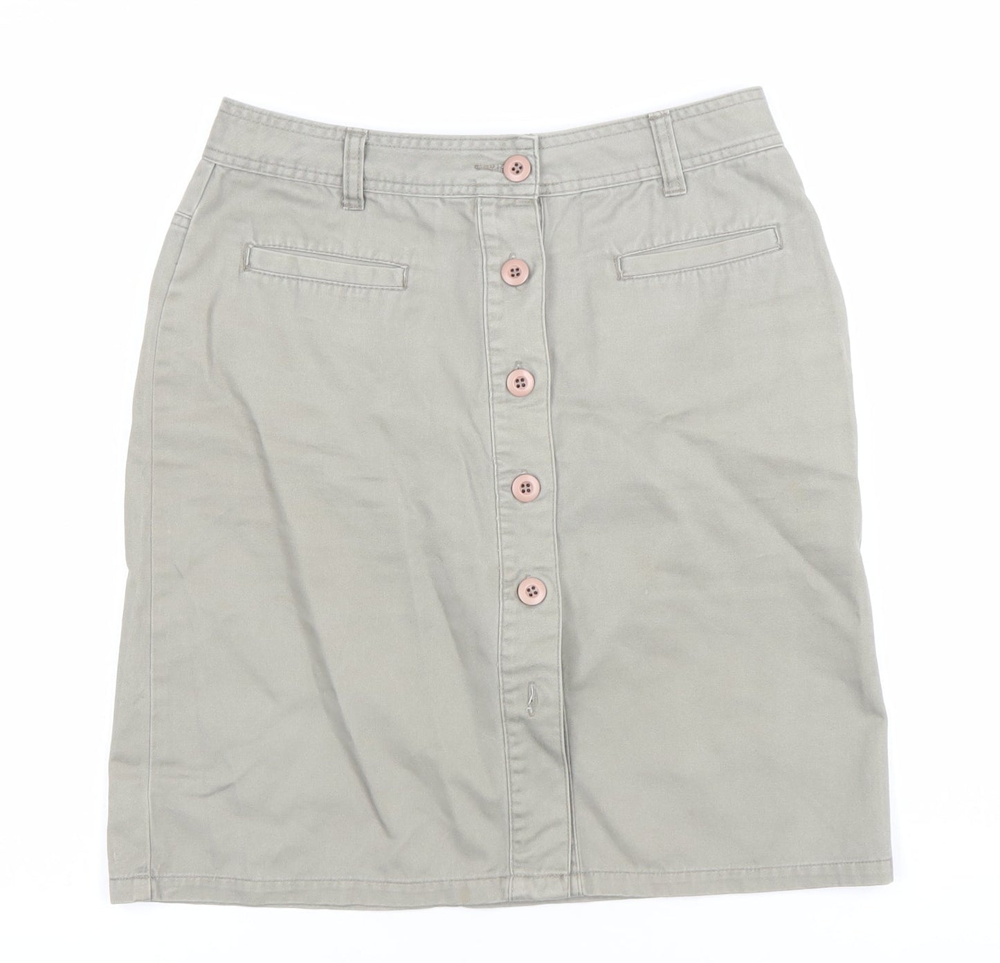 Autograph Women's Beige Cotton Knee Length Pencil Skirt Size 10