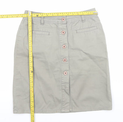 Autograph Women's Beige Cotton Knee Length Pencil Skirt Size 10