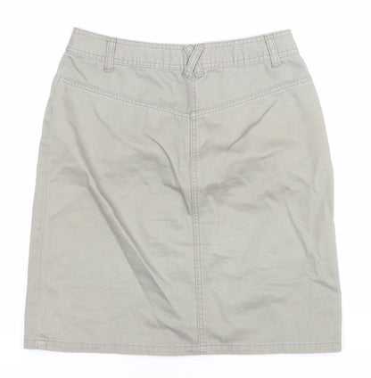 Autograph Women's Beige Cotton Knee Length Pencil Skirt Size 10