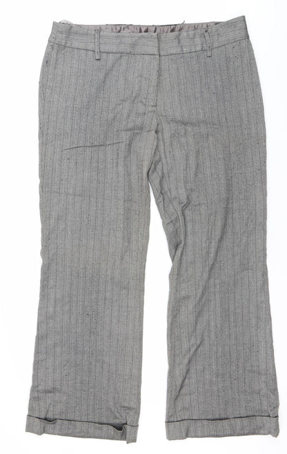 New Look Women’s Grey Pinstripe Straight Leg Trousers Size 16 Workwear