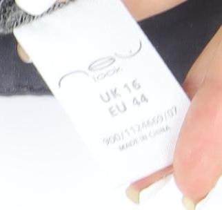 New Look Women’s Grey Pinstripe Straight Leg Trousers Size 16 Workwear