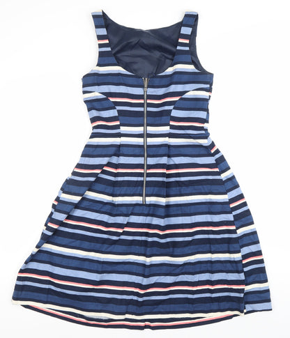 Oasis Women’s Multicoloured Stripe Fit & Flare Dress Size 8 Knee Length