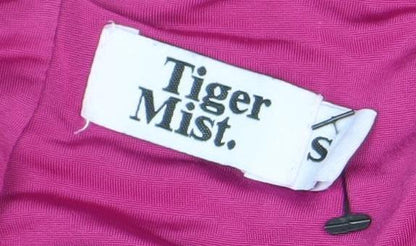 Tiger Mist Women's Pink S Bodycon Ruched Sleeveless Party Dress