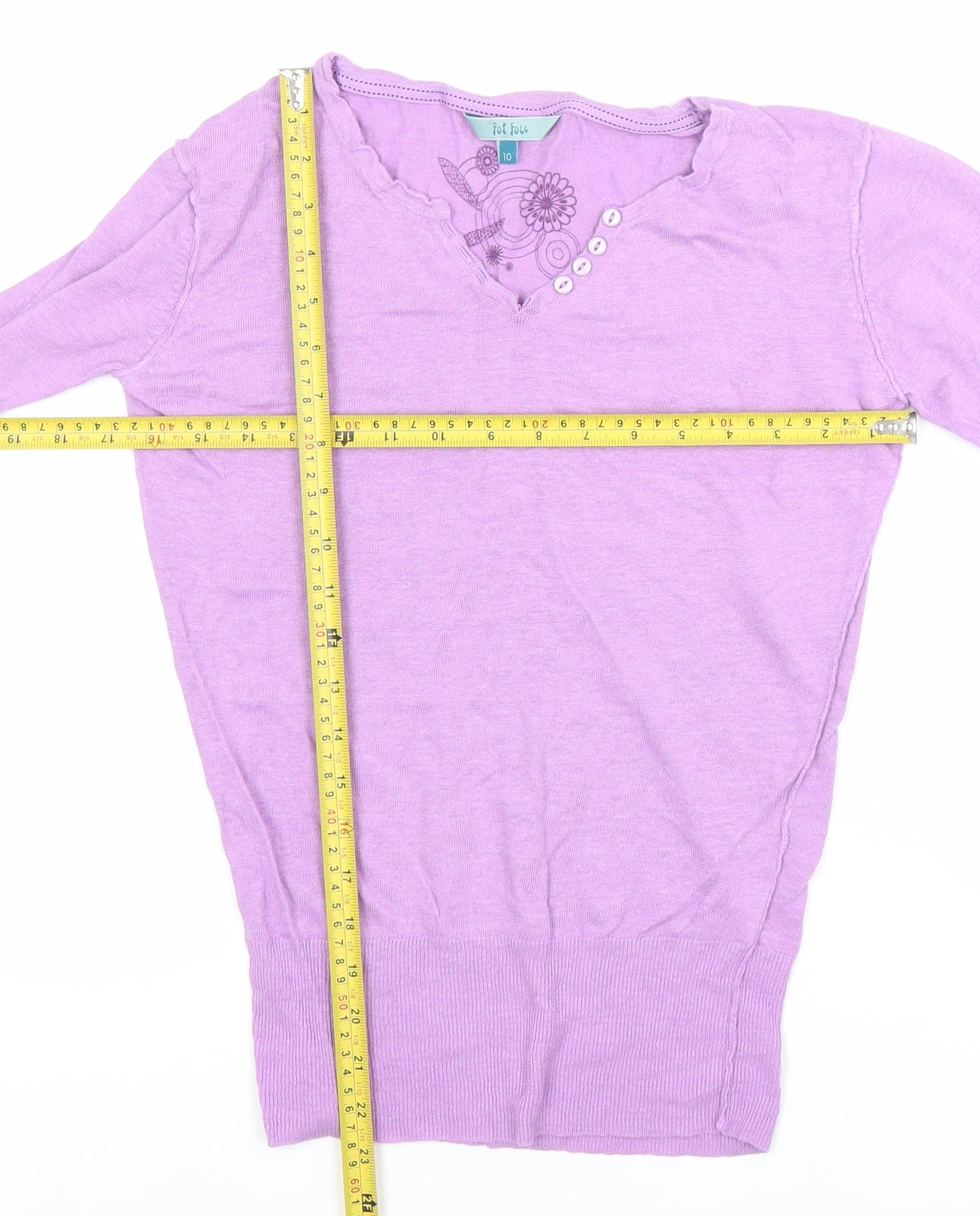 Womens UK Size 10 Fat Face Purple Pullover Jumper