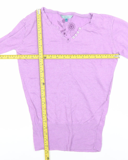 Womens UK Size 10 Fat Face Purple Pullover Jumper