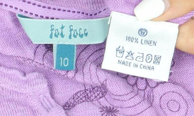 Womens UK Size 10 Fat Face Purple Pullover Jumper
